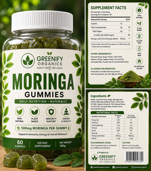 Premium Moringa Gummies – Modern Daily Wellness Moringa Gummies – Green Wellness, Made Delicious
